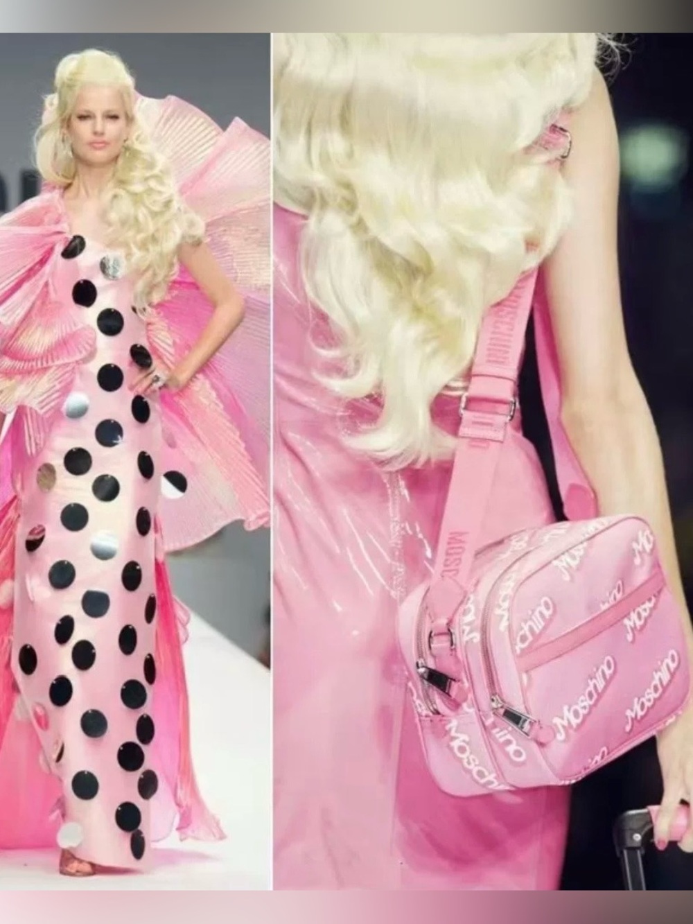 Moschino x Barbie Pink Logo Crossbody Bag